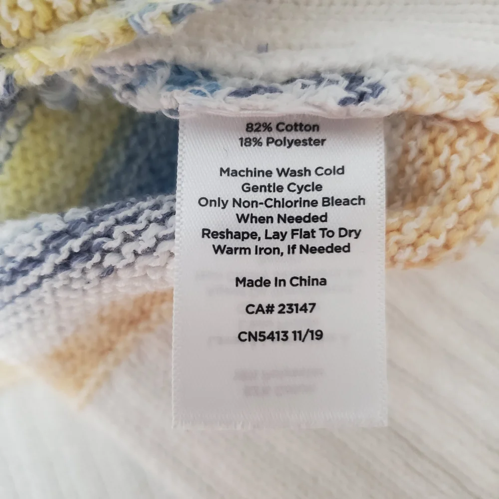 Talbots cotton blend mixed yarn stripe long sleeve sweater. 1X. NWT - Picture 10 of 12